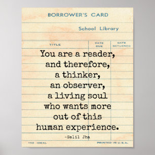 Reader Human Experience Salil Jha Quote Wall Art Poster
