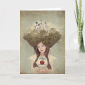 Reader romantisch meisje met boekenkunst kaart (Voorkant)