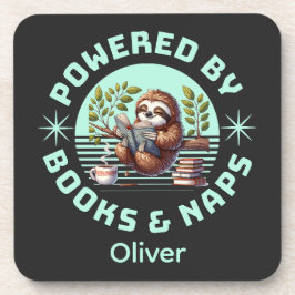 Reader Sloth. Unique Gift for Book Lover Bier Onderzetter