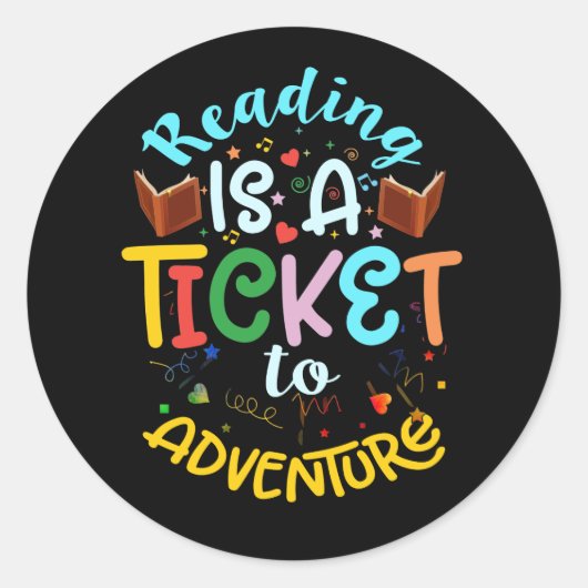 Reading Adventure Library Student Teacher Book Ronde Sticker (Voorkant)