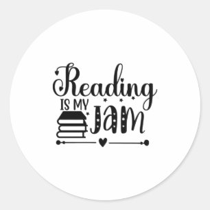 Reading Art Reading Is My Jam Ronde Sticker