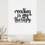 Reading Art Reading Is My Therapy Poster (Keuken)