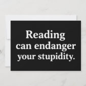 Reading can endanger your stupidity kaart (Voorkant)