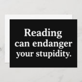 Reading can endanger your stupidity kaart (Voorkant / Achterkant)