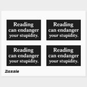 Reading can endanger your stupidity rechthoekige sticker (Vel)