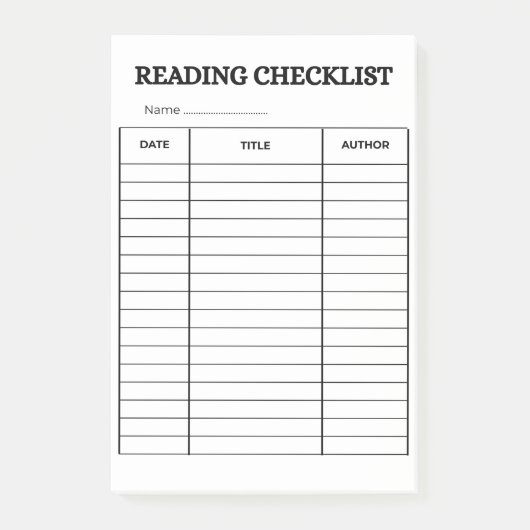 reading checklist post-it® notes (Voorkant)