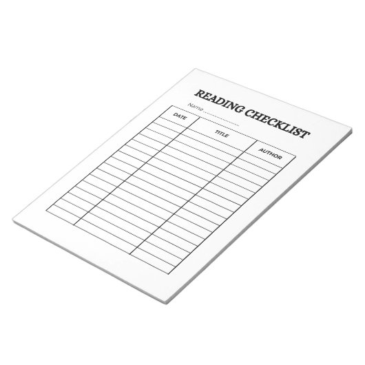 Reading Checklist Tracker Notitieblok (Schuin)