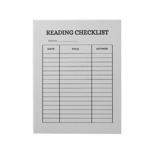 Reading Checklist Tracker Notitieblok (Gedraaid)