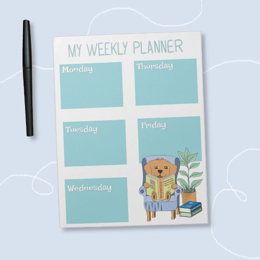 Reading Dog Kid Weekly Planner Notepad Notitieblok