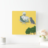 Reading Duck Vierkante Klok (Huis)