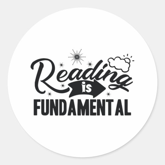 Reading is fundamental ronde sticker (Voorkant)