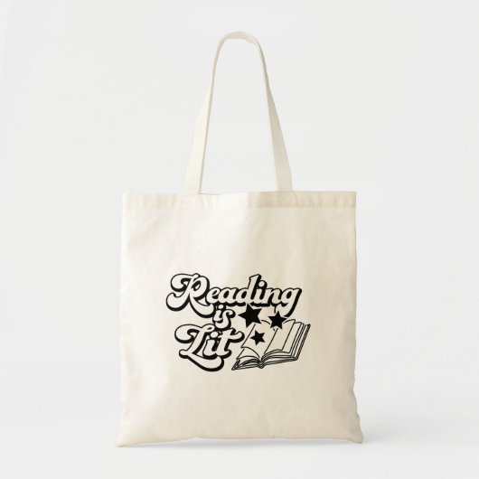Reading Is Lit Funny Book Reading Lover Bookworm Tote Bag (Voorkant)