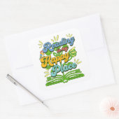 Reading is My Happy Place Colorful Square Sticker (Enveloppe)