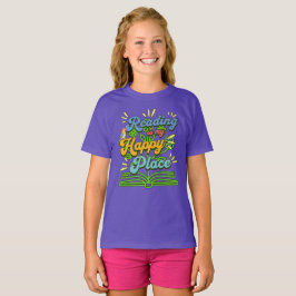 Reading is My Happy Place Colorful Tee T-shirt