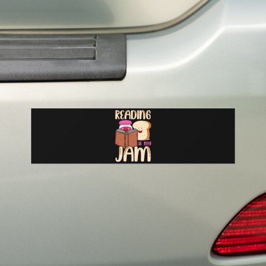 Reading Is My Jam Funny I Love to Read Books Gift Bumpersticker (Op auto)
