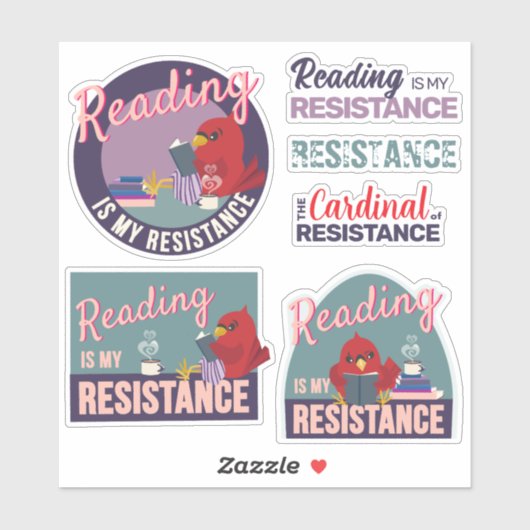 "Reading is My Resistance" sticker collection (Feuille)