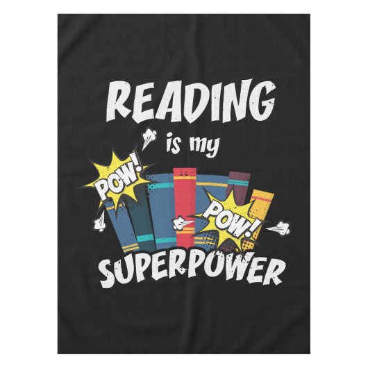 Reading Is My Superpower Book Bookworm Tafelkleed (Voorkant)