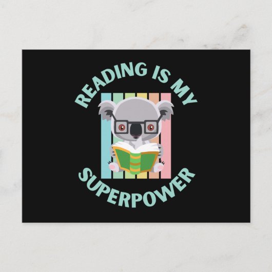 reading is my superpower briefkaart (Voorkant)
