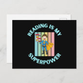reading is my superpower briefkaart (Voorkant / Achterkant)