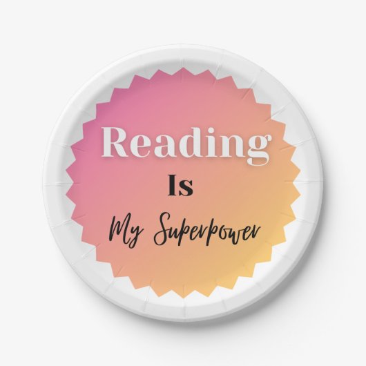 Reading Is My Superpower Papieren Bordje (Voorkant)