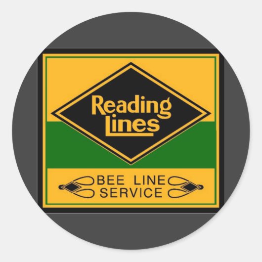 Reading Railroad, Bee Line Service Ronde Sticker (Voorkant)
