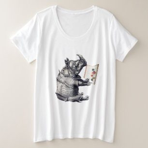 Reading Rhinoceros houdt van boeken Grote Maat T-shirt
