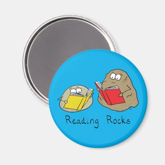 Reading Rocks Funny Book Magnet (Recto/Verso)