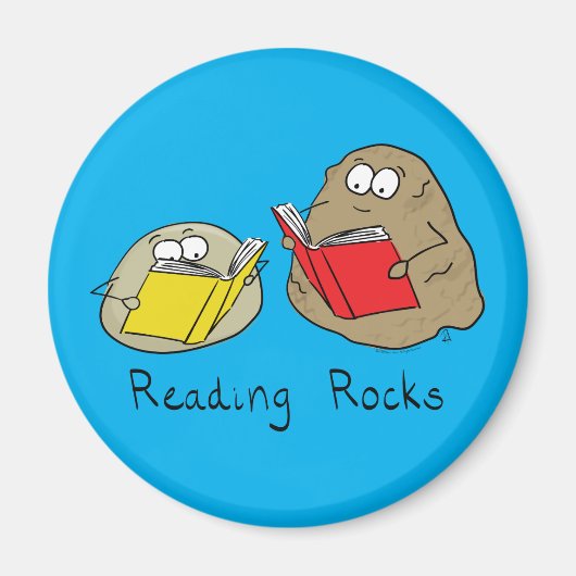 Reading Rocks Funny Book Magnet (Devant)