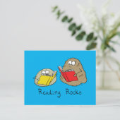 Reading Rocks Funny Book Postcard Briefkaart (Staand voorkant)