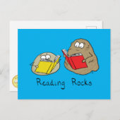 Reading Rocks Funny Book Postcard Briefkaart (Voorkant / Achterkant)