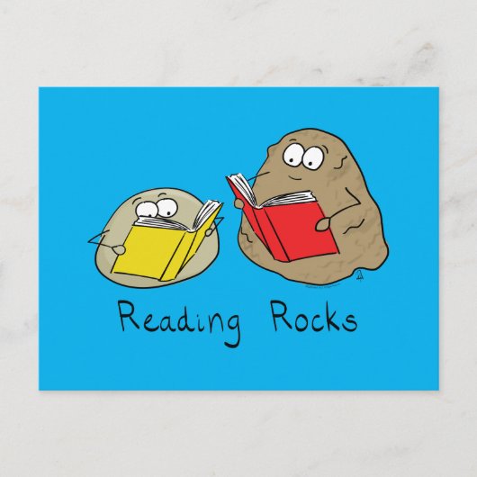 Reading Rocks Funny Book Postcard Briefkaart (Voorkant)