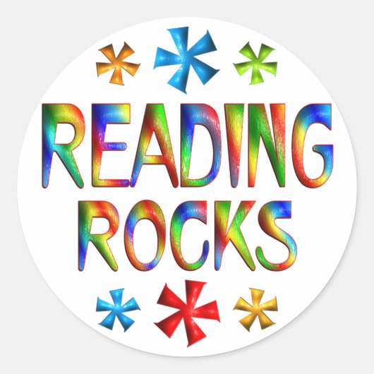 READING ROCKS RONDE STICKER (Voorkant)