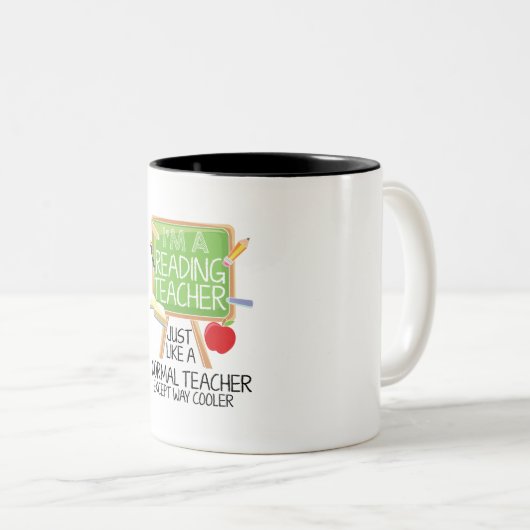 Reading Teacher Tweekleurige Koffiemok (Voorkant rechts)