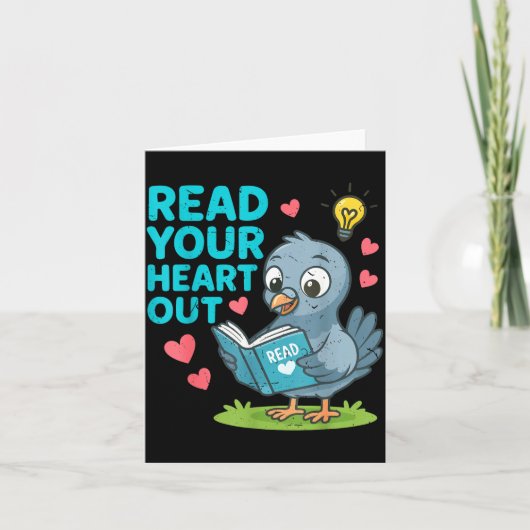 Reading Teacher Valentine Day Read Your Heart Out  Kaart (Voorkant)