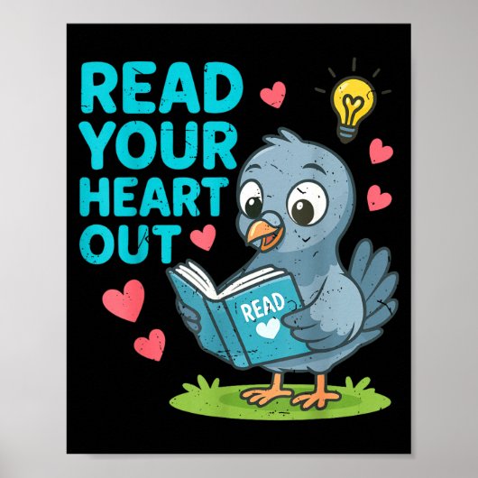 Reading Teacher Valentine Day Read Your Heart Out  Poster (Voorkant)