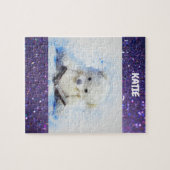 "READING TEDDY" PUZZLE AVEC NOM PERSONNALISÉ. (Horizontal)