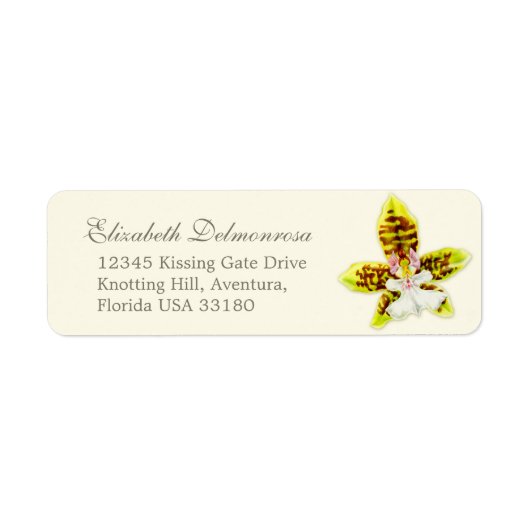 Readlabel voor orchidee bloemige dunne bruiloft etiket (Voorkant)