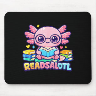Readsalotl schattige axolotl boekenwurm muismat