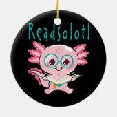 Readsolotl las Book Axolotl Bookwormen Kinder Mam Keramisch Ornament (Achterkant)