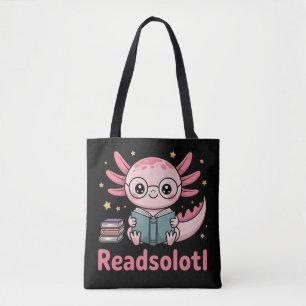 Readsolotl – Schattige Axolotl Boekliefhebber Draagtas