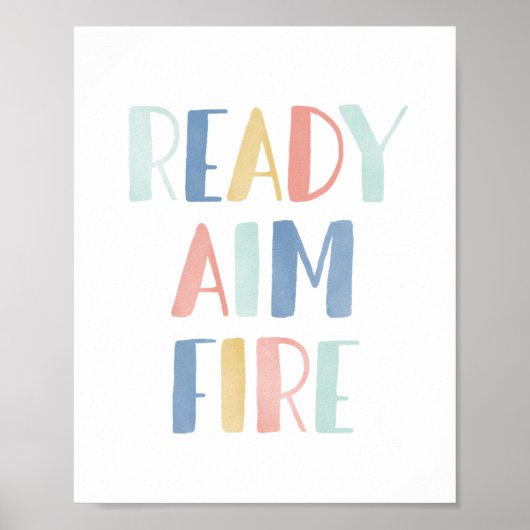 Ready Aim Fire Funny Bathroom Print (Voorkant)