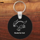 Ready For Bed Dinosaur Skateboarding  Sleutelhanger (Voorkant)