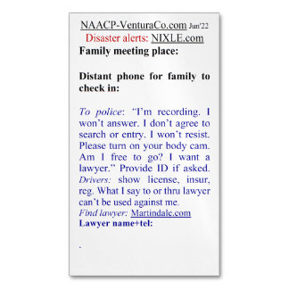 Ready for Emergencies: Disasters or Police Magnetisch Visitekaartje