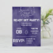 Ready Set Party Football Watch Party Invitation (Debout devant)