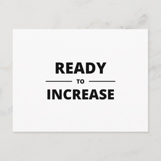 READY TO INCREASE BRIEFKAART (Voorkant)