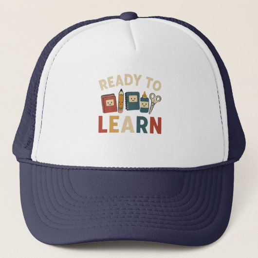 Ready to learn | funny back to school trucker pet (Voorkant)