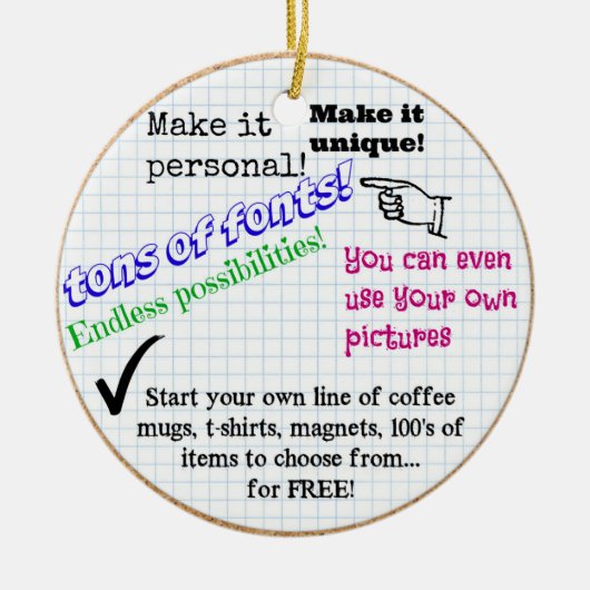 Ready to personalize with pics and or text keramisch ornament (Voorkant)