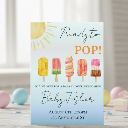 Ready to POP: baby shower invitation Kaart