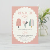 Ready to Pop Ice Cream Baby Shower Invitation (Debout devant)