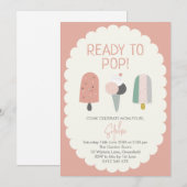 Ready to Pop Ice Cream Baby Shower Invitation (Devant / Derrière)